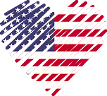 Logo of Beste 5 Dating Sites - USA, Heart Shaped Image of USA flag.